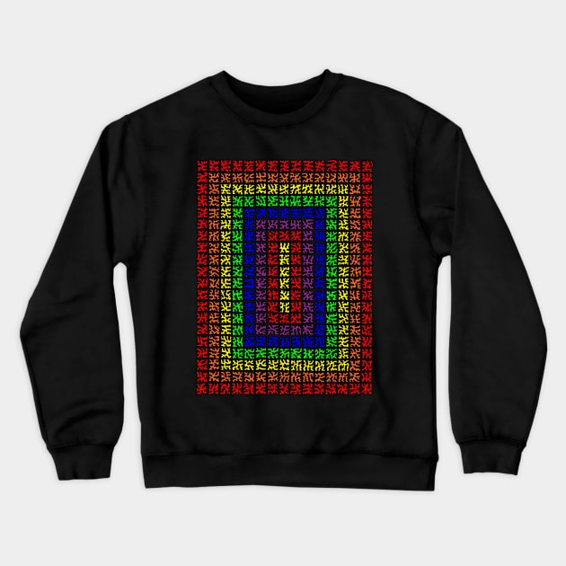 Rainbow Rectangle Pattern Crewneck Sweatshirt by NightserFineArts